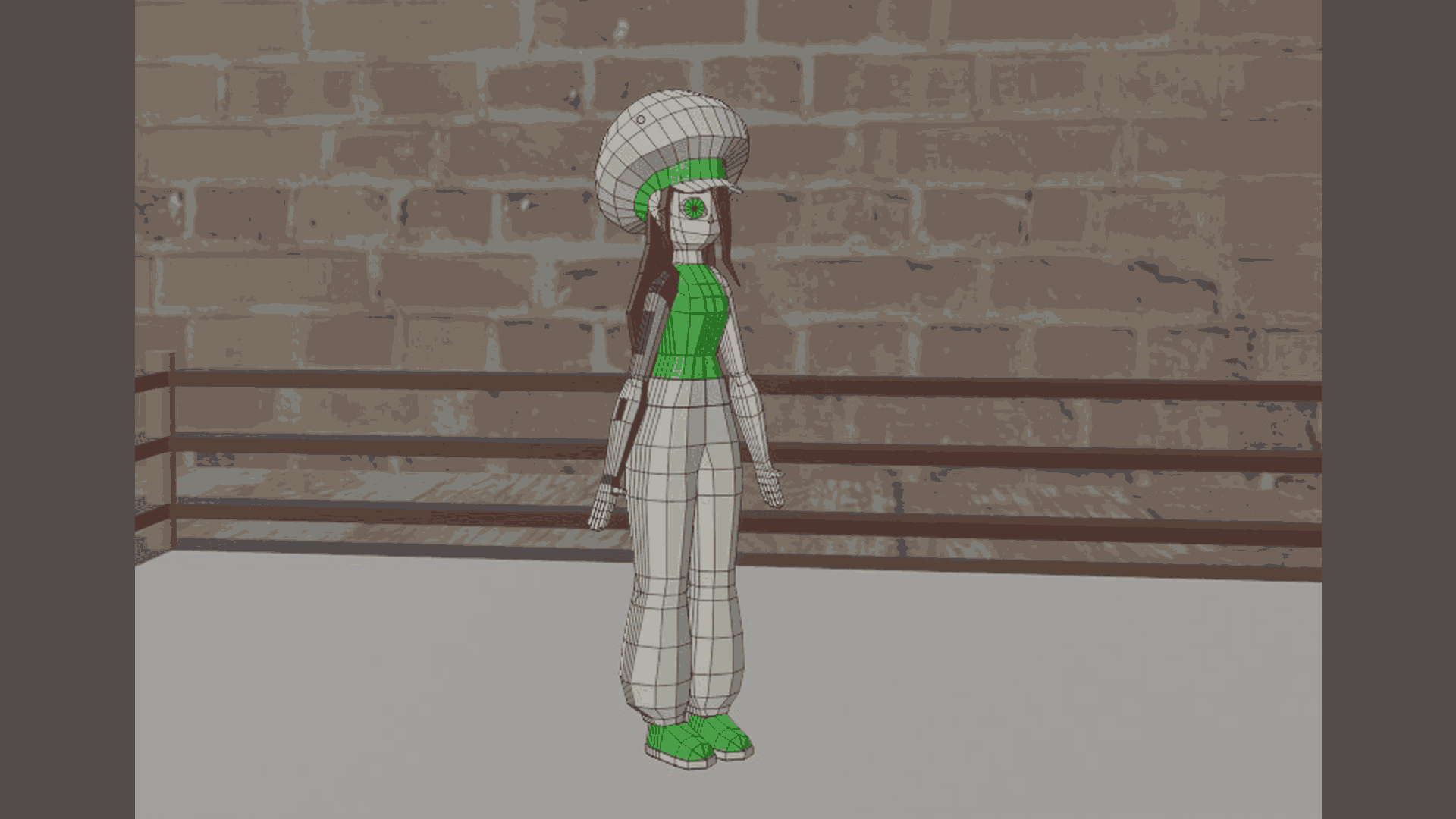 A Character being made in Blender