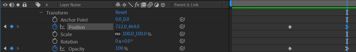 Timeline from Adobe After Effects